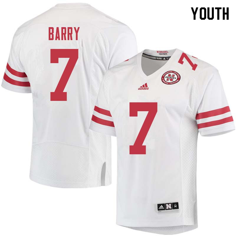 Youth #7 Mohamed Barry Nebraska Cornhuskers College Football Jerseys Sale-White - Click Image to Close